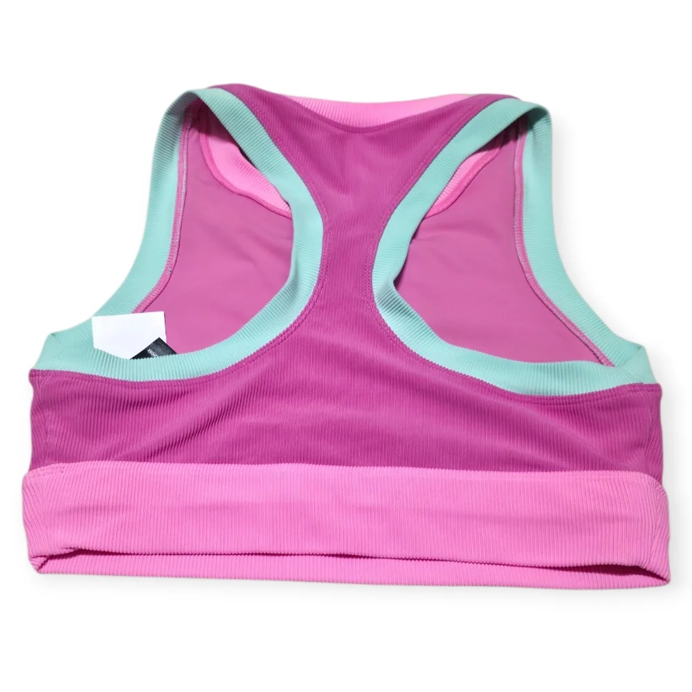 NWT Beach Riot Sport Colorblock Racer Back Crop Top - Picture 3 of 8
